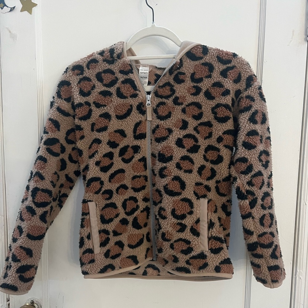 Carter’s leopard print fleece zip up